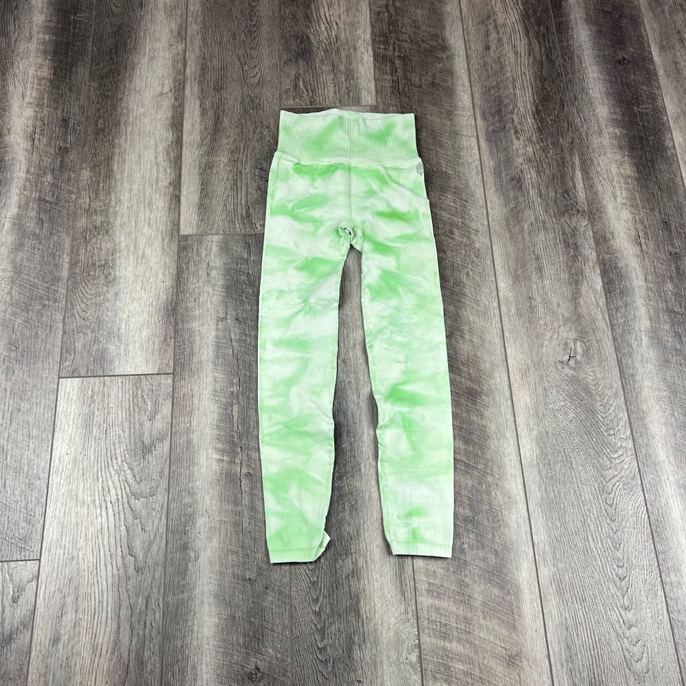 Free People Green Tie Dye Leggings